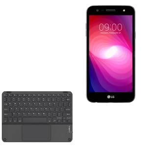BoxWave Keyboard Compatible with LG X Power 2 - SlimKeys Bluetooth Keyboard with Trackpad, Portable Slim TouchPad - Jet Black