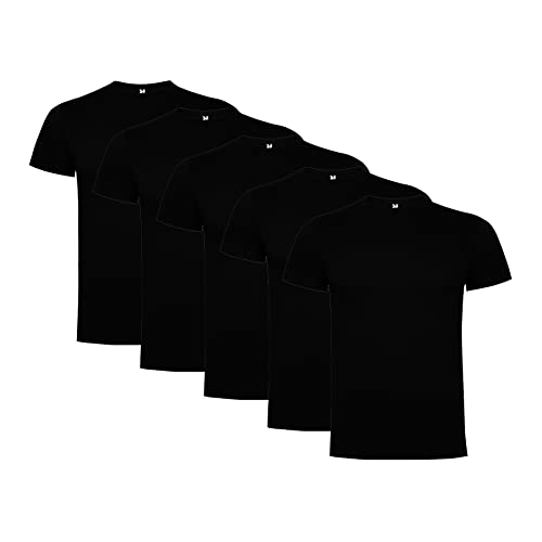 Rafasshop Pack 5 Camisetas Roly Dogo Premium Unisex Manga Corta 100% Algodón Cuello Redondo, Costuras Laterales, Variedad Tallas y Colores