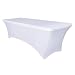 BTSKY 6FT Rectangular Stretch Tablecloth - Spandex Table Cover for 6 Foot Tables Wedding, Banquet, Party, DJ, Tradeshows, Vendors Decoration, White