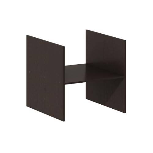 Image of Furinno Cubicle H-Shelf Cube Insert, 2-Tier Cube Organizer, Black Oak | Shelf Dividers, Fits into Furinno Extra Thick Cubes, for Organizers and Storage (Does not fit IKEA Kallax Shelving)