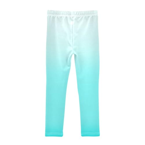 DOMIKING Blue White Gradient Girl's Leggings Pants Kids' Yoga Pants Stretchy Athletic Leggings Bottoms 4 Years2
