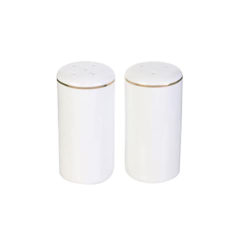 HOME DECO FACTORY - KA4574 - Saliere Poivriere Lisere Dore Art De La Table Service De Table Accessoire De Service