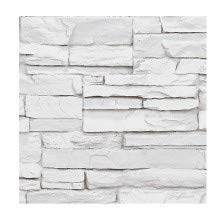 Faux Stone Wall Panel Sample - Deep Stacked Stone Wall Siding - Alpine Stone White Color 19" W X 12" H X 1 1/2" D