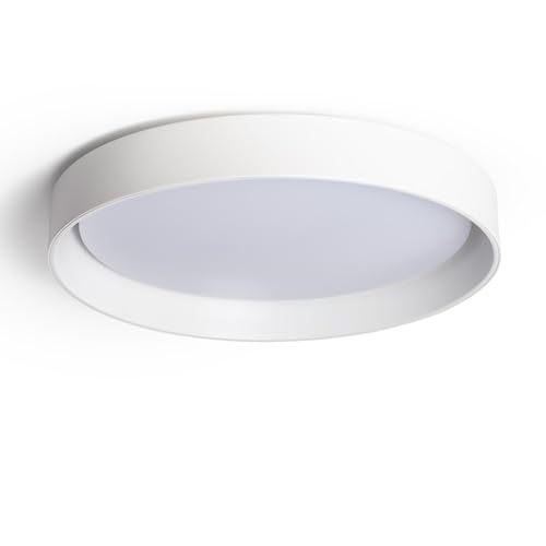 LEDKIA LIGHTING - Plafón LED para Cocina, Comedor, Habitación, Baño Circular 30W | Temperatura de Color Seleccionable CCT | Iluminación 2400 lm | Durabilidad 40,000 Horas | Ø550 mm, Blanco, Metal