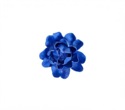 Image of Luoyang Peony,Royal Blue,2.76 inch,Ceramic Flower Wall Art Decor, Artificial Flower Wall Sculpture,Handmade Ceramic Flowers for Home,Hallway,Living Room, Kitchen,Bathroom