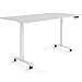 Produktbild ESMART Germany EZX-132WG 160x80cm Hellgrau Ergonomischer Steh-Sitz-Schreibtisch auf Rollen Stufenlos elektrisch höhenverstellbar 65,5-130,5 cm 3 x Memory Aktivitätserinnerung Schnelle Montage