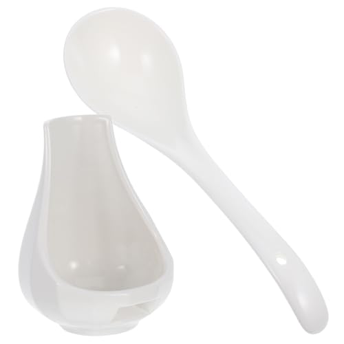 Cuillère céramique DOITOOL de qualité supérieure avec repose-cuillère pour buffet chic - 2