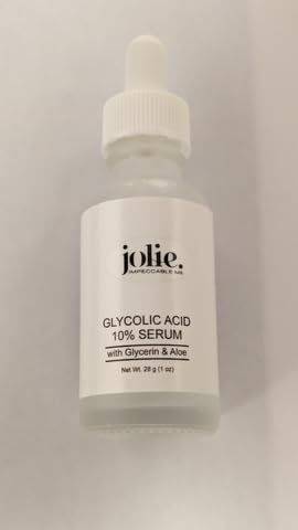 Jolie Glycolic Acid 10% Retexturizing Serum - Anti-Aging Skincare - Refines Skin Texture - Prevents Dehydration - Reduces Wrinkles - Vegan- Gluten Free Net Wt. 28 g / 1 oz.