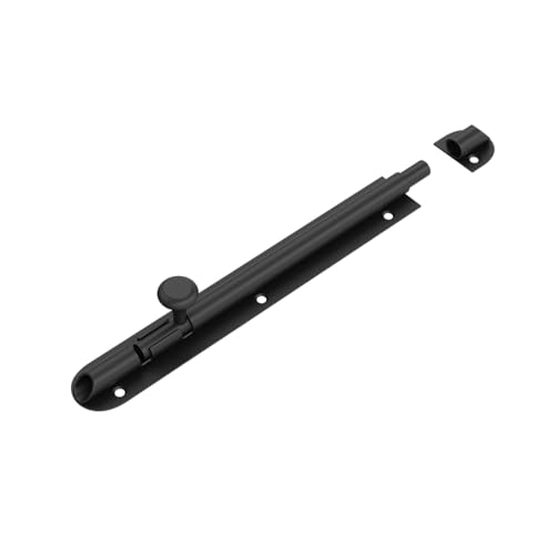 Image of LAPO 8 Inch Black Tower Bolt for Kitchen, Bedroom, Bathroom & Windows, Durable Alloy Latch with Screw Fittings (Black Finish, Pack of 1)