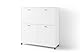 byLIVING Sekretär Montana/Sekretär matt weiß/Office-Schrank mit 1 Klappe und 2 Türen/Schwarze Griffe/B 120, H 127, T 40 cm