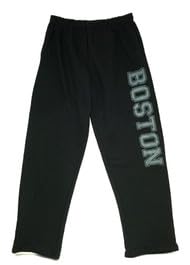 Black Boston Sweatpants with Pockets, Open Leg
