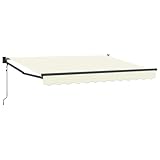 vidaXL Toldo Retráctil Eléctrico Crema 2, protección UV para el jardín