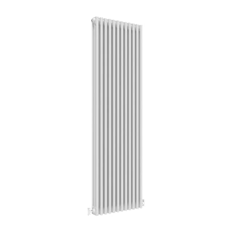 Traditional 3 Column Central Heating Radiator Vertical Rads Cast Iron Style White 1800x560mm Cover