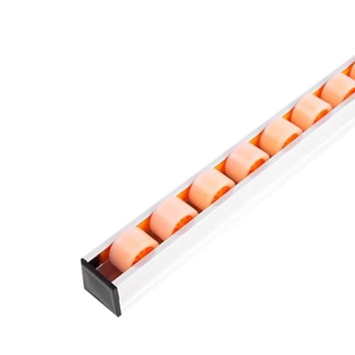 Ruedas transportadoras de riel de flujo personalizables, rueda de patín de aleación de aluminio para carga de palés, 1,4 m de longitud, tamaño de 38 x 35 mm, ideal para un movimiento eficiente