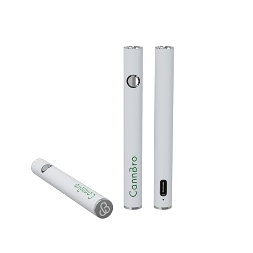 CannBro 510 Type-C Vape Button Battery – 290mAh, Precalentamiento, Magnético, 3 Niveles de Voltaje, Compatible con Cartuchos, Ideal para Aceite de CBD, Aceite de cáñamo y e-líquidos. (Blanco)