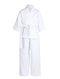 Doomiva Children Student Karate Gi Suit Martial Art Uniform Free Belt Sportwear Top with Trousers Ou