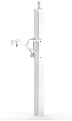 Deluxe Mailbox Post and Bracket Finish: White