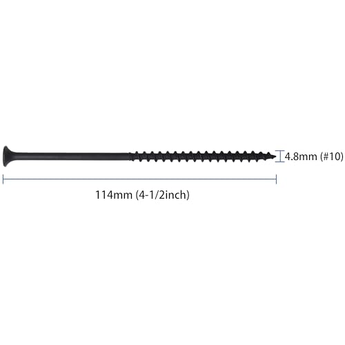 image for JEGONFRI 50pcs #10 × 4-1/2 inch High Hardness Drywall Screws, Black, 