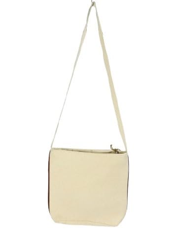Canvas Crossbody Bag with Embroidered Red Cross Design, Cream Colour, Adjustable Strap 1