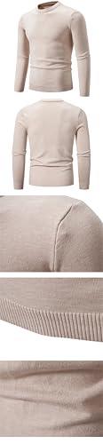 Men's Long Sleeve Crew Neck Basic Sweaters Soft Warm Outdoor Knitted Pullover3