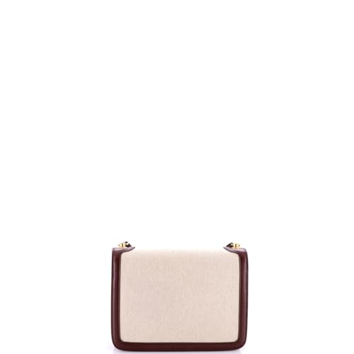 Saint Laurent, Pre-Loved Carre Satchel Canvas with Leather Medium, Neutral3