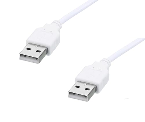 Image of USB A male to A male Cable High Speed USB 2.0 USB to USB Cord, for Printers, Modems, Cameras, Scanners, Laptop Cooling - Whiite (1.5M)
