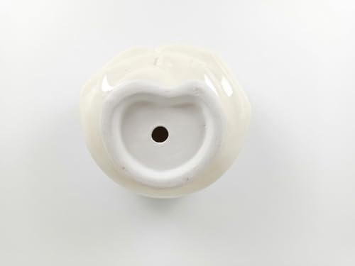 Image of Lasaki Hand Ivory HT25 Ceramic Pots for Indoor Plants, Planters,gamla,Outdoor,Balcony,Home,Round,Garden, Office Decor,Succulent(L - 19 .5X W - 16 X H - 10 cm)(Plants not Included)