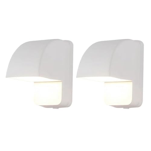 Applique murale d'extérieur en aluminium blanc au design épuré chic 3000K