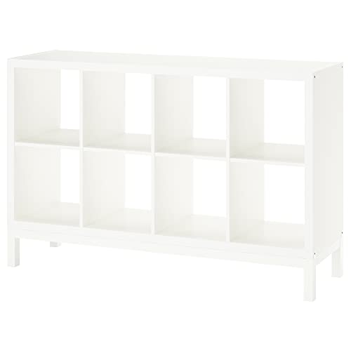 Meuble KALLAX blanc avec sous-cadre 147x94 cm étagère anti-poussière facile à nettoyer