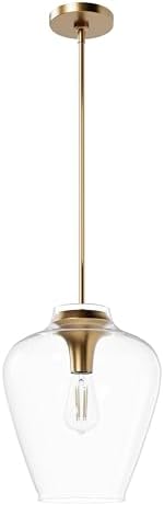 Hunter 45234 Vidria - 1 Light Pendant-14 Inches Tall and 12 Inches Wide, Finish Color: Alturas Gold, Glass Color: Clear