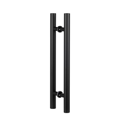 Poignées de porte en verre noires 60x36 cm double face pour porte de grange
