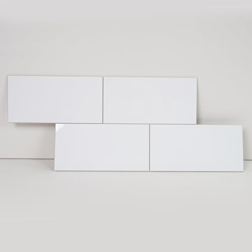 COLAMO Luxury 6'×12' Swatch Peel and Stick Backsplash,Glossy Pure White Backsplash for Kitchen Wall,Self Adhesive Faux Marble Tile, Stick on Accent Wall Brick Tile for Bedroom,RV,Laundry