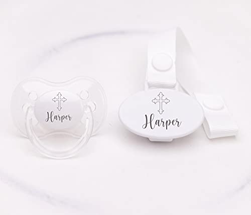 Personalized Pacifier and Pacifier Clip (0-6 or 6-18 Months) BPA-Free