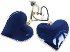 Sen Store Trendy Western Heart Drop Earrings For Women And Girls (Black)