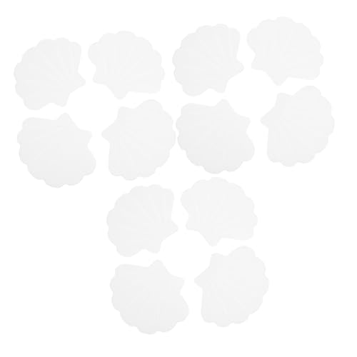 Yardenfun 12Pcs Shell Shaped Non Slip Stickers for Bathtub Shower Slip Safety Decals with Textured Surface for Enhanced Grip for Family Bathing Decor