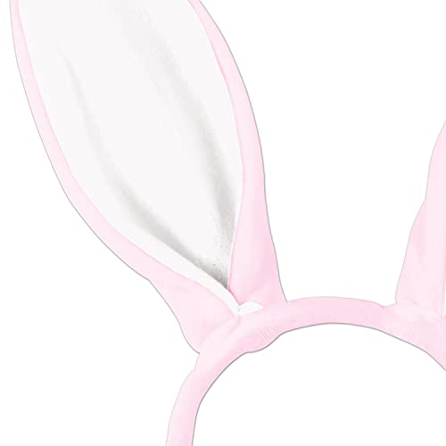 Beistle Soft-Touch Bunny Ears, One Size, Pink/White #TOP3