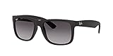 Incluye funda protectora Ray-Ban RB4165 601/8G 54-16 Justin - Gafas de sol, Hombre, Negro (Rubber Black), Tamaño de la lente-puente: 54