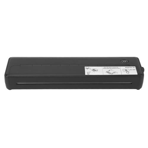 Image of Walfront Portable Wireless Thermal Printer, Bluetooth Inkless Printer, 203 DPI Compact ABS with 1800mAh Battery for Travel Office Home iOS and Laptop Users (Black)