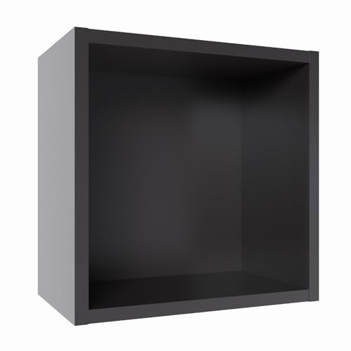 Tikideco Tikub, Étagère Murale Cube, Carrée, Plusieurs Couleurs, 2 Profondeurs, 25 cm x 25 cm, Bois mélaminé (Noir, Profondeur 15cm)