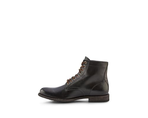 Image of Frye Tyler Lace Up Boots for Men Crafted from Soft Vintage Leather with Blake Construction, Burnished Toe and Heel, and Rubber Inserts on Leather Soles - 5 inch Shaft Height