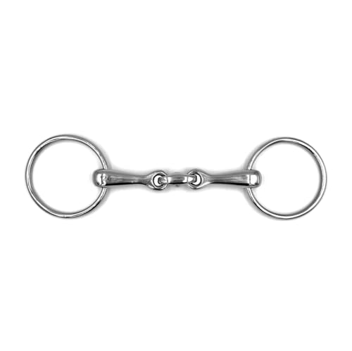 Equine Smile ES0117 Gebiss Wassertrense Doppelt Gebrochen aus Edelstahl Ringdurchmesser 65 mm Gebissstärke 16 mm (13.5 cm)