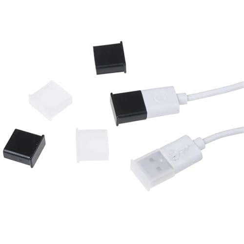 Tapones antipolvo USB de alta calidad: 100 protectores impermeables macho color blanco 7