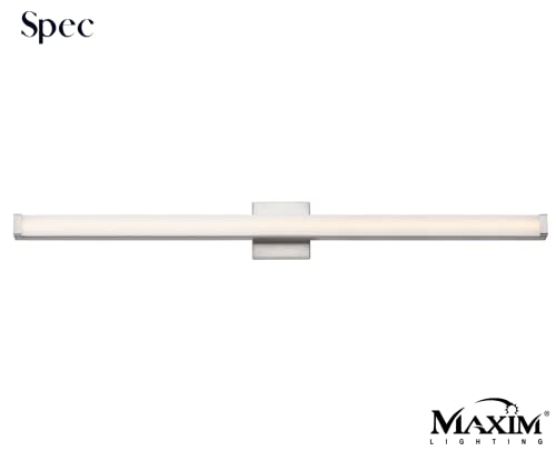 Image of Maxim Lighting Spec Vanity 48 inch 1-Light Bath Vanity Light | Satin Nickel Aluminum Finish | Pmma Acrylic Shade | Contemporary Indoor Light Fixture | Ideal for Bathrooms & Powder Rooms | 52008SN