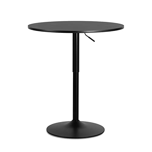 Monibloom Bar Table Round Cocktail Table, 31 Inch Adjustable-Heigh Pub Table Sturdy Base Bistro Table For Dining Room Home Kitchen Patio Bistro, Black #TOP8