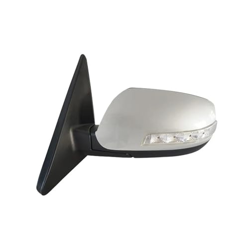 サイドミラー 右用 キア用ソレント用 2009 2013 2014用バックミラーアセンブ ターンシグナルライト付き 電動折りたたみ式ヒーター(Silver Left)