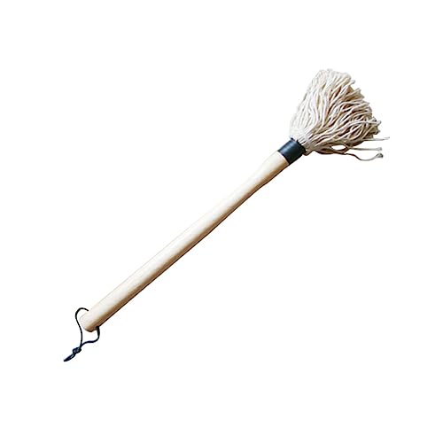 BESPORTBLE Basting Mop for Grill Cotton Fiber Head Long Hardwood Handle Dish Mop for Roasting Grilling Apply Barbeque Sauce Marinade Glazing Tool