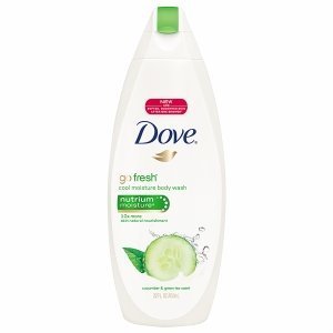 Dove Go Fresh Nutrium Moisture with Cucumber & Green Tea Scent Fresh Touch Body Wash 500 mL with Free Ayur Soap