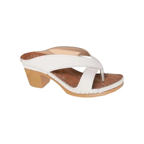 Generisch Sandalias para mujer, sandalias de tiras con tacón y puntera cuadrada, sandalias de tacón, sandalias de plataforma para mujer, zapatillas de vacaciones, zapatos de exterior, zapatos de playa