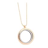 JEWEDECO Collar Colgante de Medallón de Aleación Dorada, sin Olor, Apertura para Añadir Recuerdos, Adecuado para Hombres y Mujeres, Joyería Personalizada