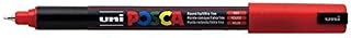 Posca PC-1MR Red Colour Paint Marker Pens Ultra Fine 0.7mm Calibre Tip Nib Writes On Any Surface Metal Glass Wood Fabric Plastic Stone (Pack Of 1)
